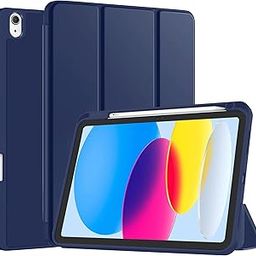 Robustrion Cover for iPad 11th Generation (A16) / 10th Gen Cover Case with [Right Side Pencil Holder] [Auto Sleep Wake] [Soft Back] (2022/2025), Case for iPad 11th 11"/ 10th 10.9" - Navy-26