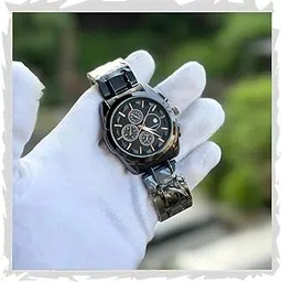 styledose Men's Stainless Steel Two-Tone Case with Link Bracelet, Analog Quartz Movement Men's Wrist Watches Classic Minimalist Dial with Date Display Analog Wrist Watch for Men-picture-0