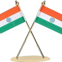 VOILA Premium Brass Round Base Indian Flag for Car Dashboard Interior Desk Decoration and Office Table Decoration-picture-26