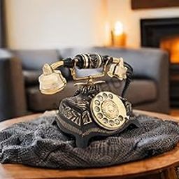 MOZO HUB Designer Brass vintage Rotary Dial Telephone for Home Decor and Gift,Working Landline-picture-29