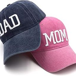 Hiwelove Mom and Dad Hats Fathers Day Mom Dad Gifts Hat Embroidered Adjustable Baseball Caps Gift for Couples Parents-image-62