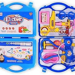 RR Enterprizes Little Doctor Medical Kit for Kids with Stethoscope, Thermometer, and Accessories, Educational Pretend Play Set in Carrying Case-image-126