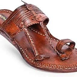royal khwaab Mens Kolhapuri Chappal/Slipper/Sandal (Kapshi Shape) Tan-picture-9