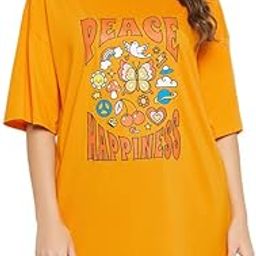 Women's Cotton Graphic & Text Print Oversized T-Shirt-image-75