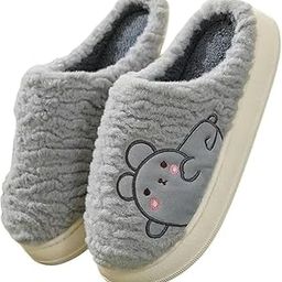 Plush Indoor Slippers, Rabbit Design, Fur-Lined Winter House Slides,Fluffy Warm Slippers for Women and Men Fashion Slip on & Home Indoor-image-95
