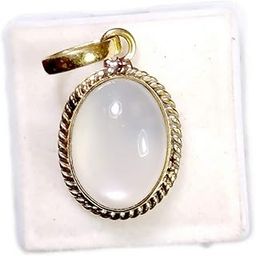 Lab Certified Moonstone Pendant Locket 7.77-8.88 Ratti ~ 7.00-8.00 Carat Natural Panchdhatu Gold Plated Birthstone/Astrology/Rashi Ratan for Men & Women-image-20