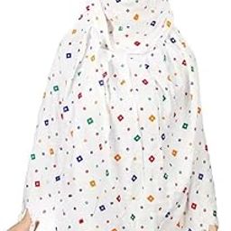 SIXSIGMA® Cotton Long Scarf Cum Mask scarves Usable for vehicle Driver | White Printed Design | Universal Size | For Girl & Women | Breathable Sun Protection Light Weight-image-6