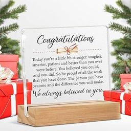 Bs amor Graduation gift Congratulations Graduation Desk Decor Acrylic Desk Plaque Sign with Wood Stand Home Desk Sign Keepsake Grad Present 5x4 inch-image-116