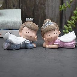 DECZO Combo Of Miniature Flying Crown Girl And Boy Resin Showpieces For Gift And Home Decor (Set of 2), Multi Colour-image-42