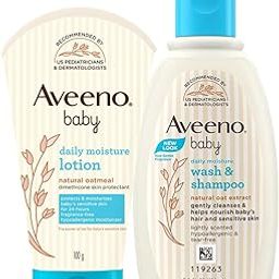 Aveeno Baby Daily Moisture Lotion 100g with Oat Flour, Glycerin, and dimethicone | Aveeno Baby Daily Moisturizing Wash & Shampoo (100ml)-image-12