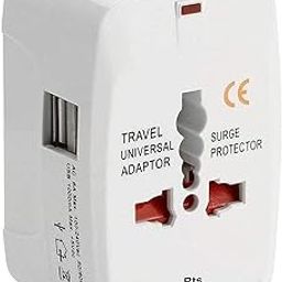 Universal Travel Plug Adapter Worldwide International All in One Portable Travel Adapter Wall AC Power Plug Adapter Wall Charger with Dual USB Charging Ports for USA EU UK AUS Cell Phone Mobile Laptop-13