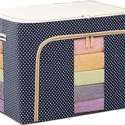 Wilinty Premium Clothes Storage Box 24L – Wardrobe Cloth Organizer, Foldable Steel Frame Organiser with Lid & Handles for Closet & Bedroom|Stackable Storage Organizer| Saree | Shirts| Blankets-image-49
