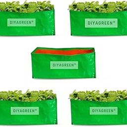DIYAGREEN HDPE Grow Bags 5 Nos Size 24 x 12 x 9 inch Terrace/Kitchen Garden Vegetable Planting Pots, HDPE Fabric Leafy Fruits Growing Containers for All Vegetable Plants-image-72