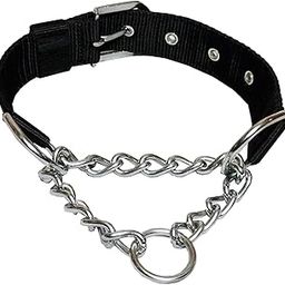 PSK PET MART Dog Choke Pet Nylon Half Chain Collar Half Choker Stainless Steel Dogs Collars 1 Piece Size - 1.25 inch Large (Color May Vary)(Pack of 1)-23