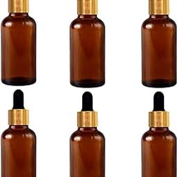 Devinez Amber Color Round Glass Bottle, 50 ml - Set of 6 with Dropper and Cap for Essential Oils, Blends, DIY skin care, Cosmetics, Multipurpose Bottle for Home and Travel Purpose-picture-32