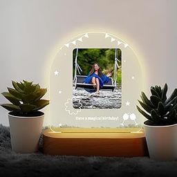 MerchX Personalized,Customized Tabletop Photo Frame Acrylic Printed Happy Birthday LED Table Lamp/Plaque Personalised with Birthday Decoration/Gift for Family,Friend & Special one Design-13-image-74
