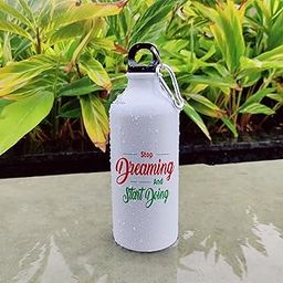 PALESAA DesignerStop Dreaming And Start Doing Printed Aluminium Sipper Bottle With Hook Ideal for all Age Groups (600, Round, 1, 600ml Sipper)-image-84