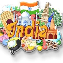 India Country Theme Souvenir Wooden Fridge Magnet for Refrigerator - India Printed Stylish Magnet for Fridge Decoration-image-99