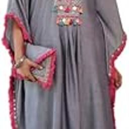 Women's Chambray Kaftaan Set with Purse - Light and Stylish Ensemble (Sky)-image-50