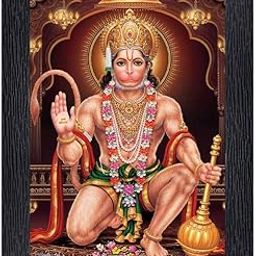 Pnf Hanuman Religious Wood Photo Frames with Acrylic Sheet (Glass) for Worship/Pooja(Photoframe,Multicolour,8X6Inch)-20129, Medium (Pnf-20129-Photoframe-5X7), Wall Mount, Rectangular-14