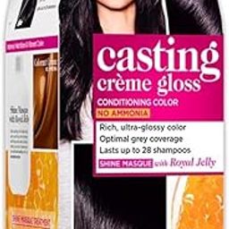 L'Oreal Paris Casting Creme Gloss Hair Color - 200 Ebony Black (87.5g+72ml)-image-45