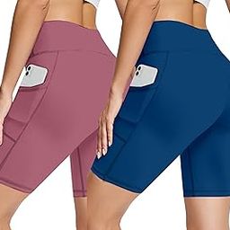 POOJARAN Shots of Women's and Girls' High Waisted Sportswear and Activewear.Useful Shorts with Full Length Pocket for The Gym, Yoga, or Sports-image-118