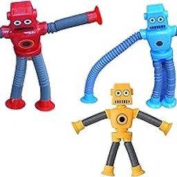 C nuw Flexible Suction Cup Robot Toy – Bendable Stretchy Action Figure with Accordion Arms & Legs – Fun Sensory Toy for Kids, Set of 3 (red, Blue,Yellow)-image-41