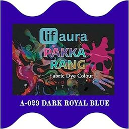 Lifaura Pakka Rang Fabric Dye Colour Natural dye for Fabric Pack of 5 Sachets (5g Each 25g Pack) ShadeA-29 :Dark Royal Blue(Same Color), Prokart Lifaura Pakka Rang-16