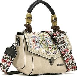 Women's Satchel Vintage Retro Embroidery Sling Bag-15