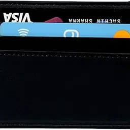 stealodeal Black Slim Leather Debit/Credit with Cash Slots (Unisex) 4 Slots Card Holder-picture-0