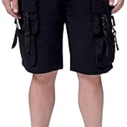 Men Relaxed Fit Solid Mid-Rise Cargo Shorts-image-3