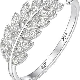 PIYA 925 Silver American Diamond Leaf Ring, Adjustable | Gifts for Girlfriend, Gifts for Women and Girls | With Certificate of Authenticity and 92.5 Stamp | 6 Month Warranty.-image-97