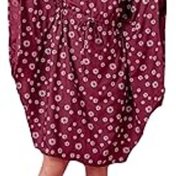 Premium Rayon White Floral Print Wine Color Stylish Kaftan for Modern Women Collection from-41