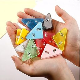 Tcco Enterprise 20 Pcs Triangle Paper Corner Clip, Document Tool, Office Paper Clamps, Bag Clips, Suitable for Office, Reading, Snack-27