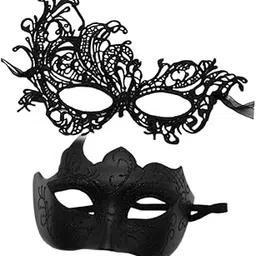 zoomella 2Pcs Masquerade Masks Fashion Costume Accessory for Cosplay Festival Evening Black|Masks & Eye Masks|Clothing, Shoes & Accessories-picture-29