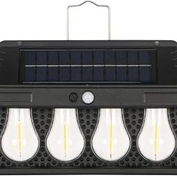 Solar Wall Light with 4 LED Filament Bulbs, Motion Sensor + Light Control, ABS Waterproof Outdoor Light for Balcony, Garden, Fence, 10-Hour Backup, Warm Light, Solar Powered, 1-Year Warranty-image-54
