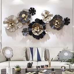 ZOVE Metal Flower 3D Design Blossoming Flower Wall Decor Perfect for Living Room/Hotel/Restaurant/Bedroom (Multcolor, 47 X 23 INCH)-image-19
