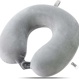 CRAE Premium Memory Foam Neck Pillow for Travel, Sleep & Support - Soft & Comfortable - Ideal for Home, Office & Car Use (Silver)-14