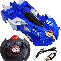 Toyshine Gravity Defying RC Car Wall Climbing Remote Control Anti Ceiling Racing Toy, Dual Mode 360° Rotating LED Head RC Stunt Car - Assorted-24
