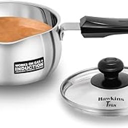 Hawkins 1 Litre Tpan, Stainless Steel Tea Pan with Glass Lid, Induction Sauce Pan, Chai Pan, Small Pan, Silver (SST10G)-image-30
