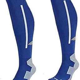 QUADA Football Socks, Stockings for Men & Women, Knee High Length Superior Grip for Shin Guard, Anti Slip Blister Protection Anti Odour (Royal Blue with White)-image-31