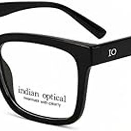 INDIAN OPTICAL® Full Rim Eyeglass Frame for Men & Women | Prescription Lens Supported | Black Rectangular Frame-image-38