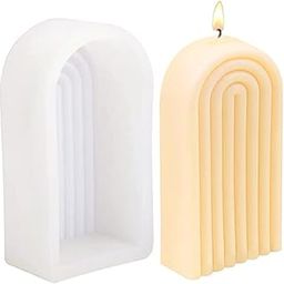 LEGACYCART Rainbow Arch Candle Mold, Striped U-Shaped Silicone Mold, Abstract Architectural Resin Moulds for Soap Tray, Handmade Candle, Lotion Bar, Bath Bomb, Cake Home Decoration(Pack of 1)-image-41
