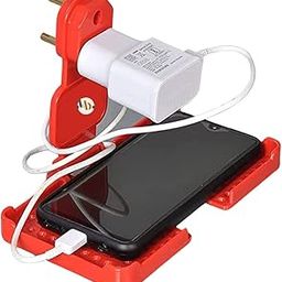 Multi-Purpose Wall Holder Stand for Charging Mobile Just Fit in Socket and Hang Pack of 1 (Multicolor)-39