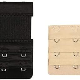 Polyester Women's Bra Extender 3 Hook Pack Of 2,Color-Skin+Black-picture-14