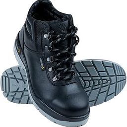 Mallcom Vivvera S1 High Ankle Safety Shoe, Barton Grain Leather, Double Density PU Sole, Safety Shoe with Steel Toe Cap, Light Weight, Comfort and Slip Resistance, Black, 5UK-picture-52