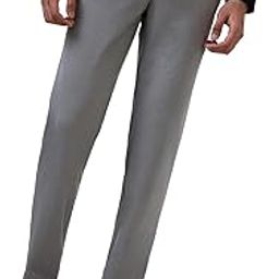 Men Slim Fit Structure Pattern Polyester Blend Flat Front Formal Trouser (Size: 30)-RMTE05624-G5 Grey-picture-19