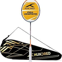 HUNDRED POWERTEK 1000 PRO Graphite Strung Badminton Racket with Full Racket Cover for Intermediate Players-image-20