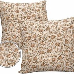 Edwiinsa Orange Flower Leaf Outdoor Pillow Covers Waterproof,All Weather Cushion Case Set of 2 Decorative Pillowcases for Sofa Couch Bed Decor Patio Furniture 18"x18" Rustic Tribal Ethnic Bohemian-image-61