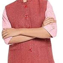 Pure Woolen Nehru Jacket for Women/Girls (TS1422D-36_Red)-image-60